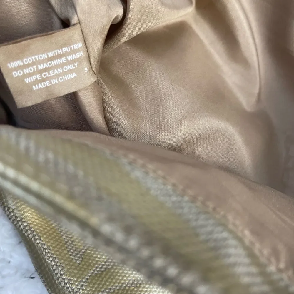 Michael Kors Metallic gold zebra print large tote gold tone hardwares and straps